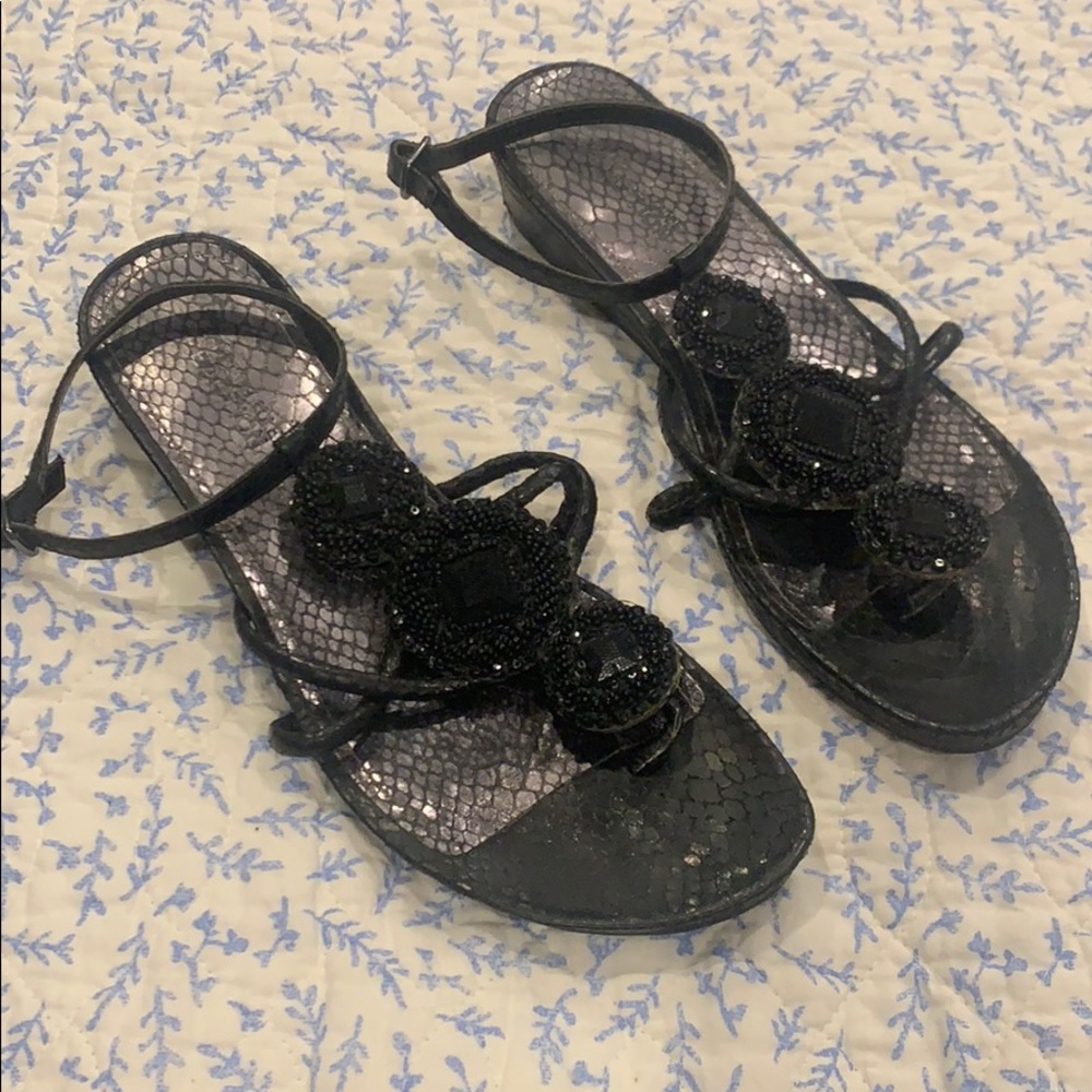 3 for $15 - Bundle 3 items and save - Strappy low wedges with beads